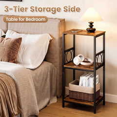 Rustic Industrial ATTICLIVING side table with adjustable shelves