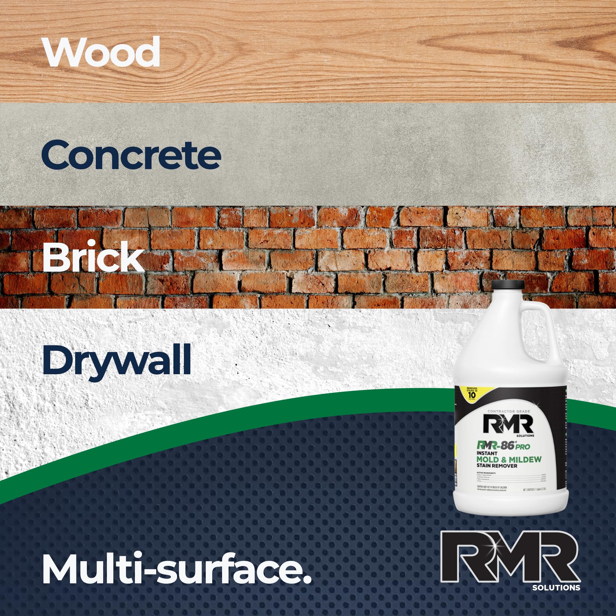 Mold stain remover used on concrete floors and brick walls