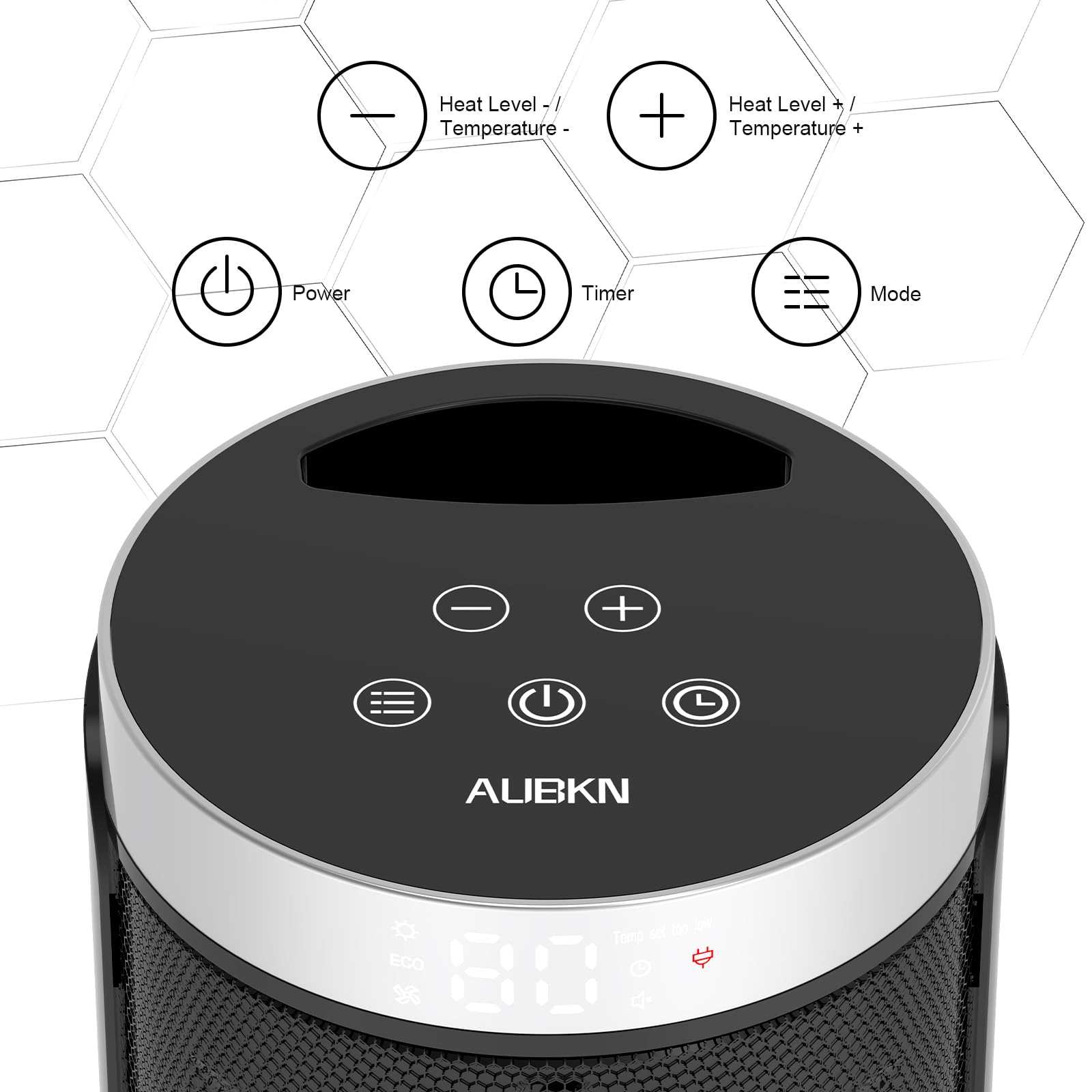 AUBKN space heater with thermostat and remote control