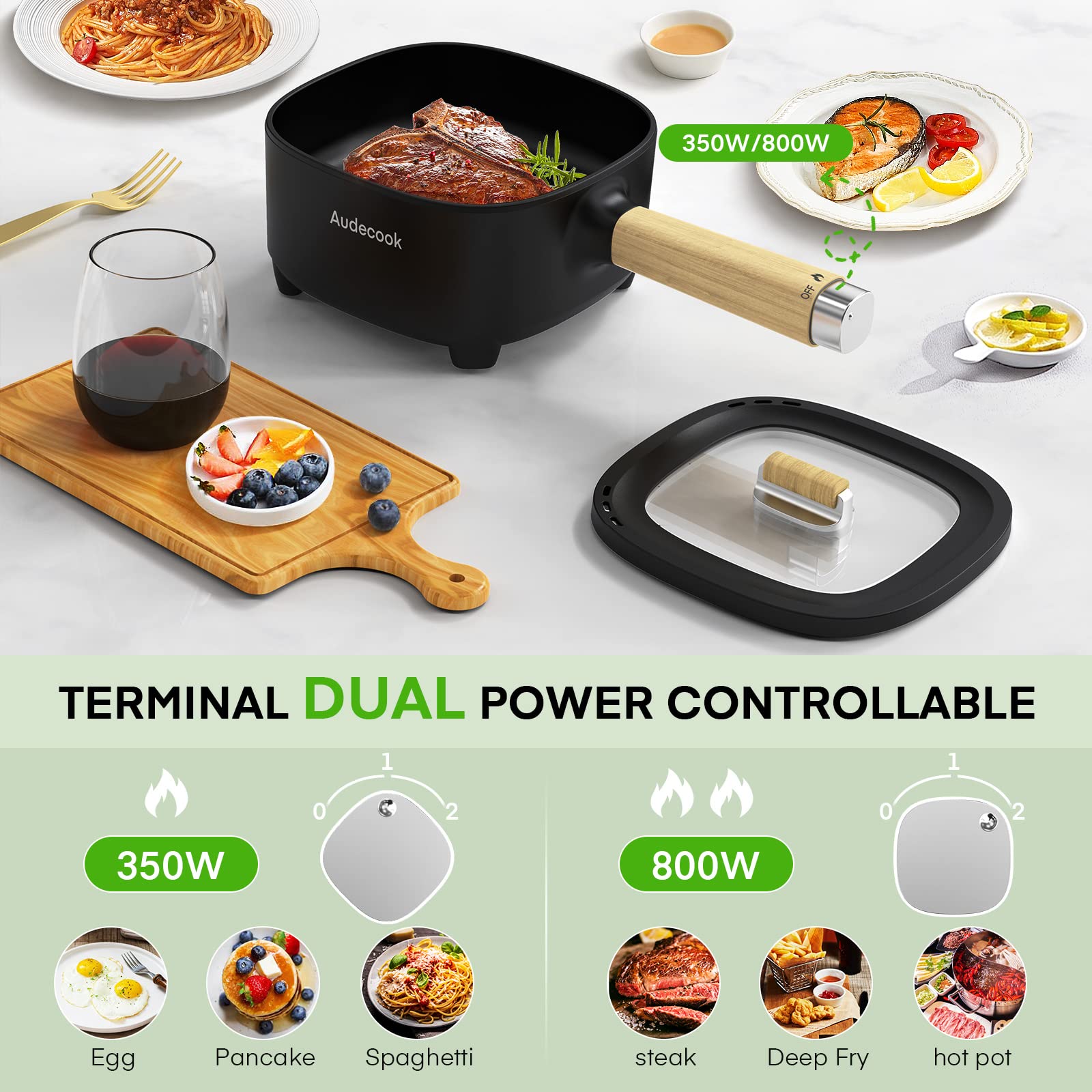 Audecook ramen cooker for dual level cooking