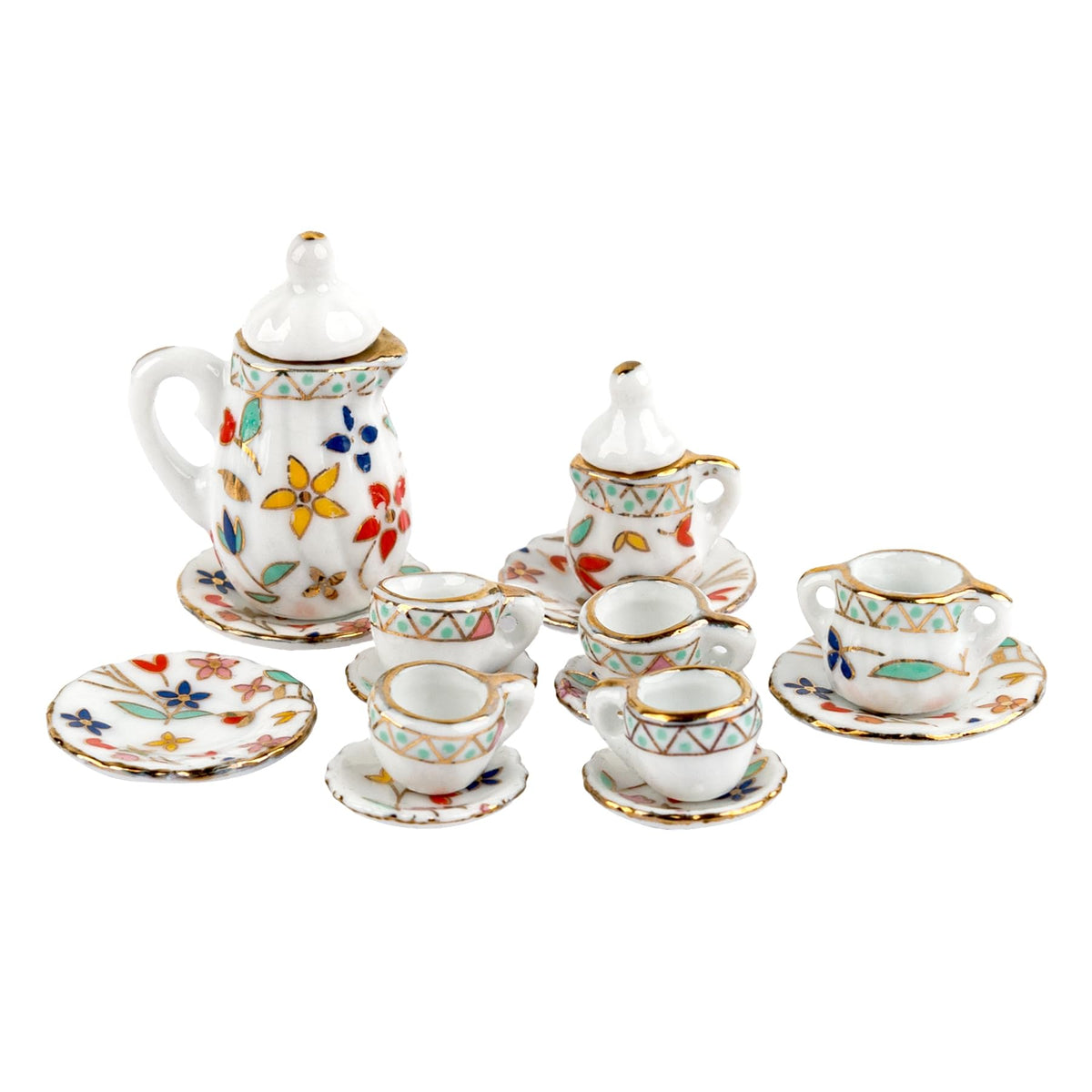AUEAR 15 pack miniature porcelain tea set scale 1:12