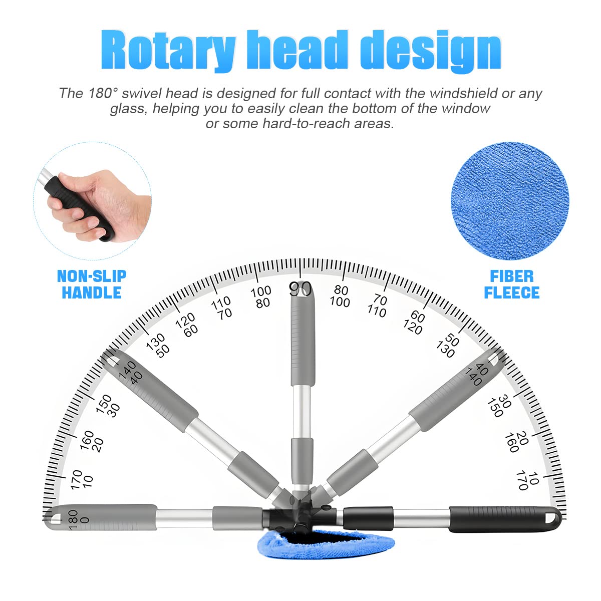 Durable aluminum ABS PP frame with soft microfiber cleaning pad