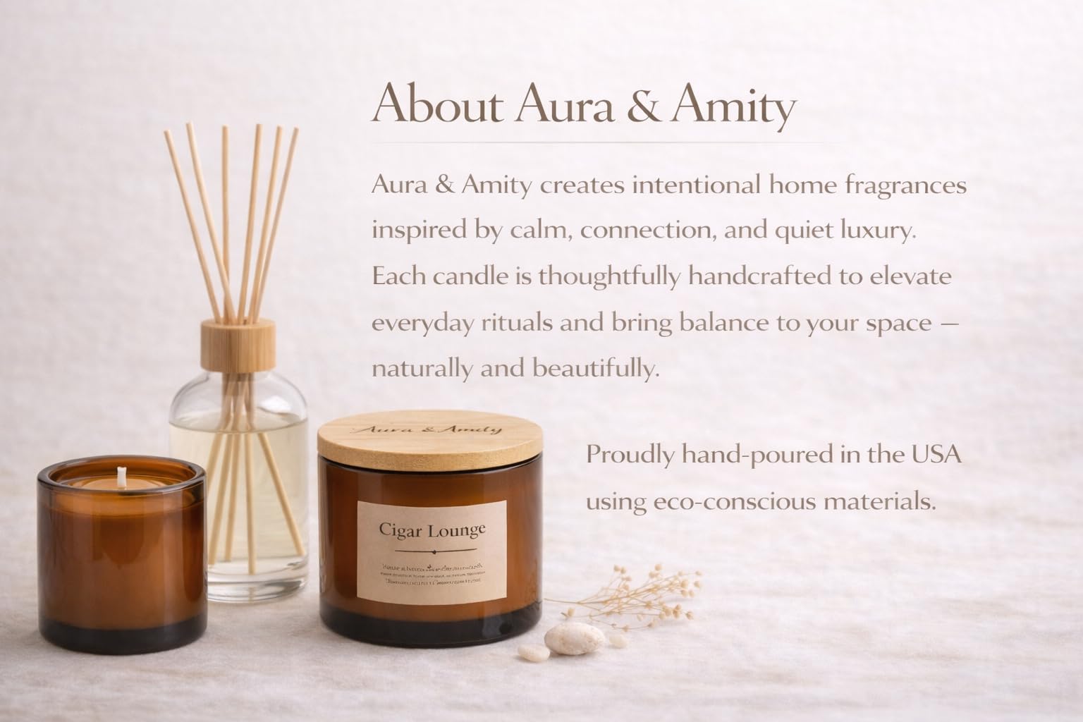 Aura & Amity gift-ready candle for men and women