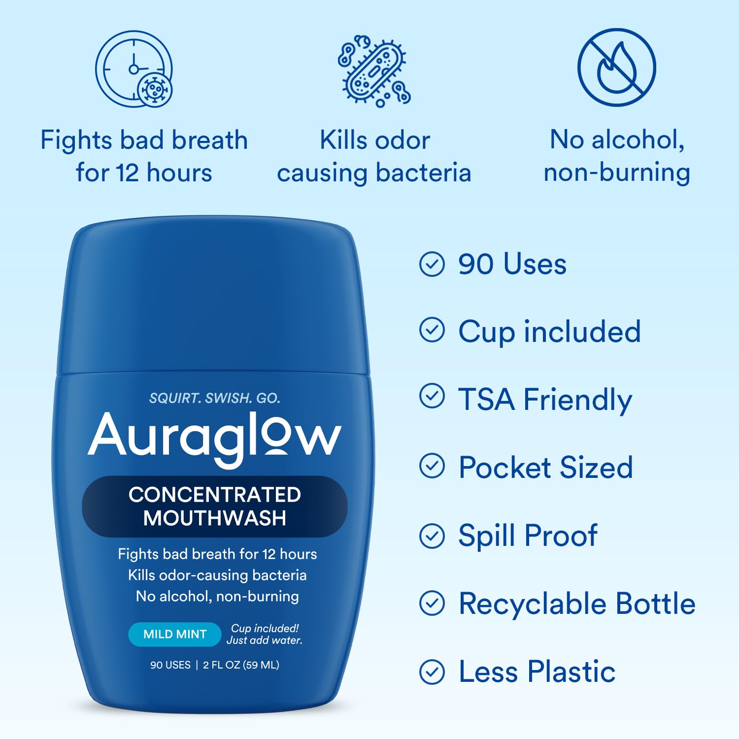 No alcohol fluoride SLS triclosan parabens additives Auraglow Concentrate