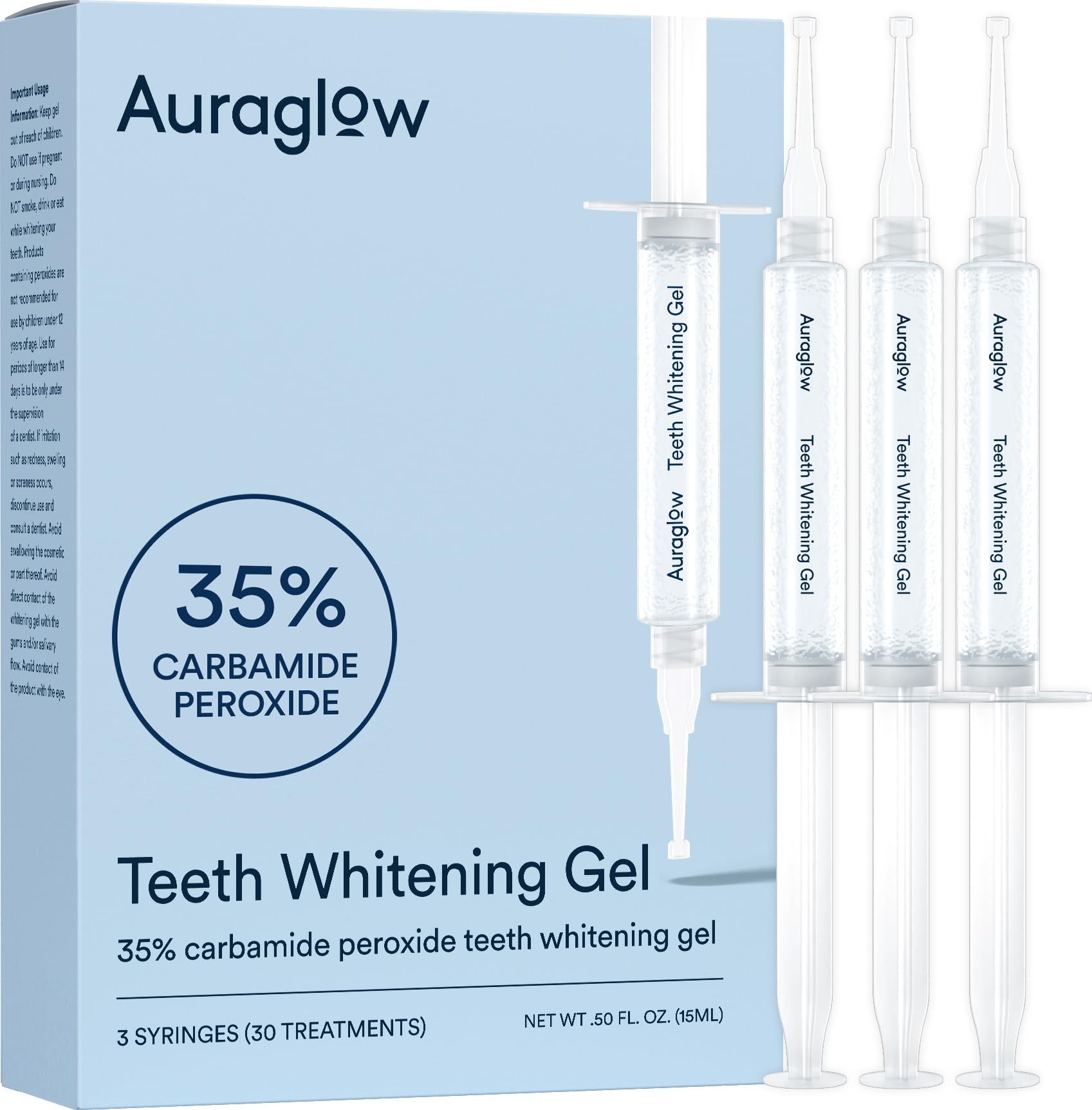 Auraglow 35% teeth whitening gel for trays