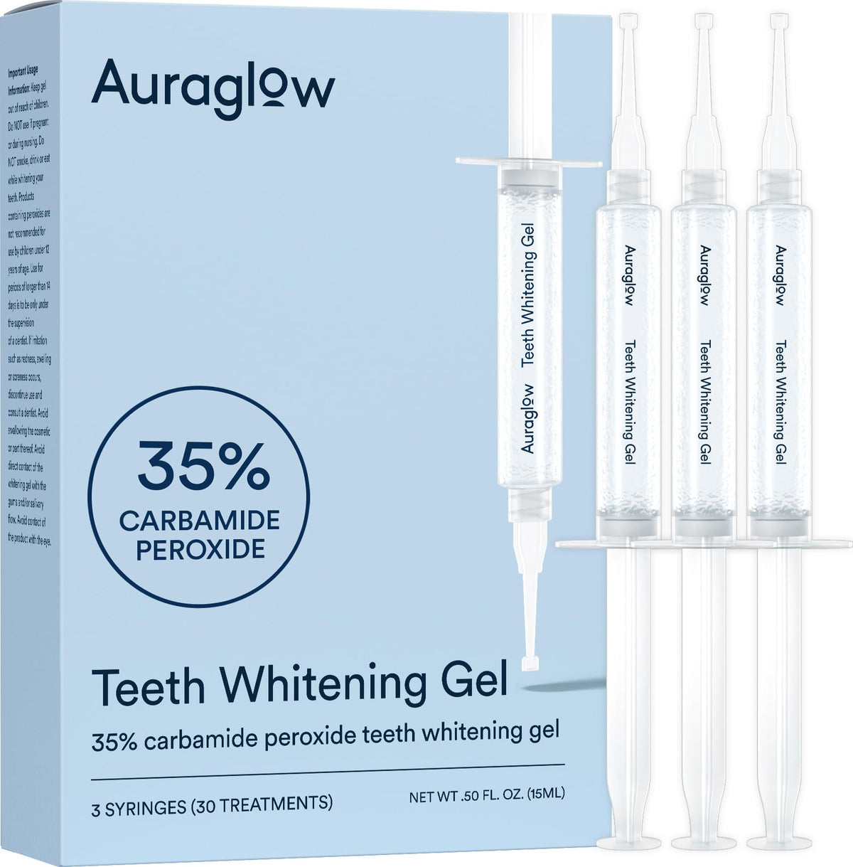 Auraglow 35% teeth whitening gel for trays