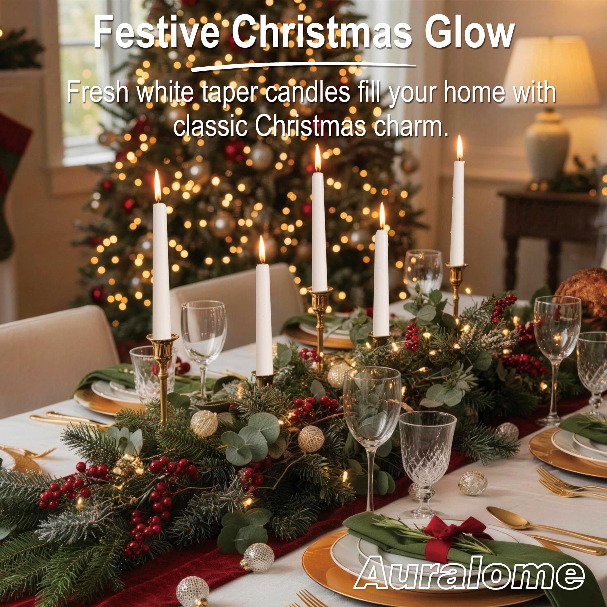 Elegant classic taper candle for holidays and dinners