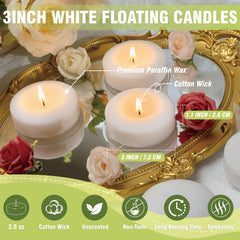 Auralome Floating Candles 3-Inch White packaging kraft box