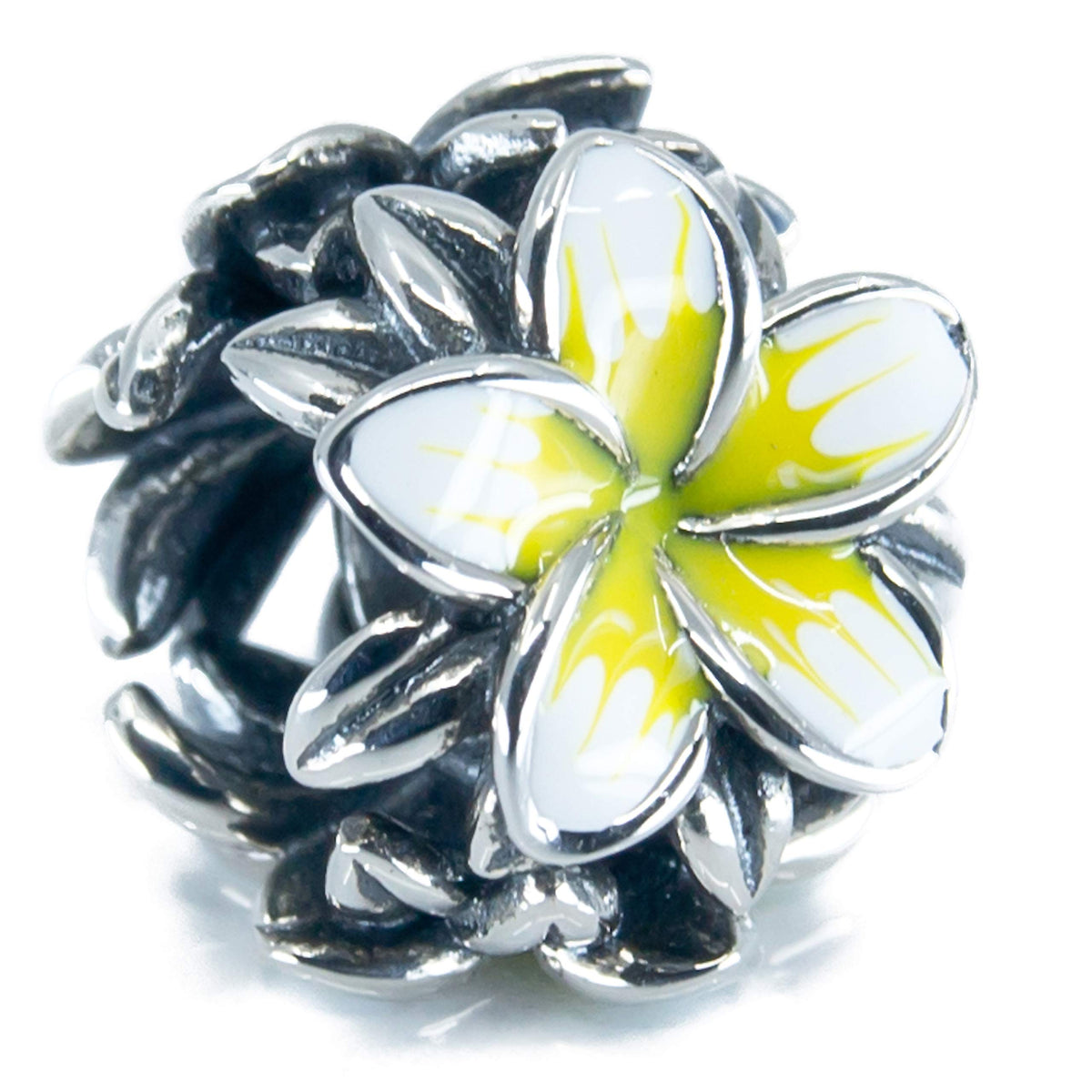 Aurora Charm Plumeria bead in sterling silver S925