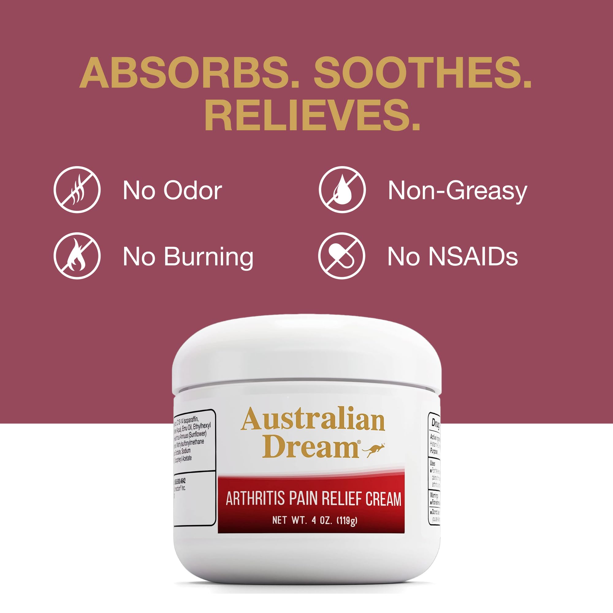 Moving is Living Australian Dream topical analgesic packaging