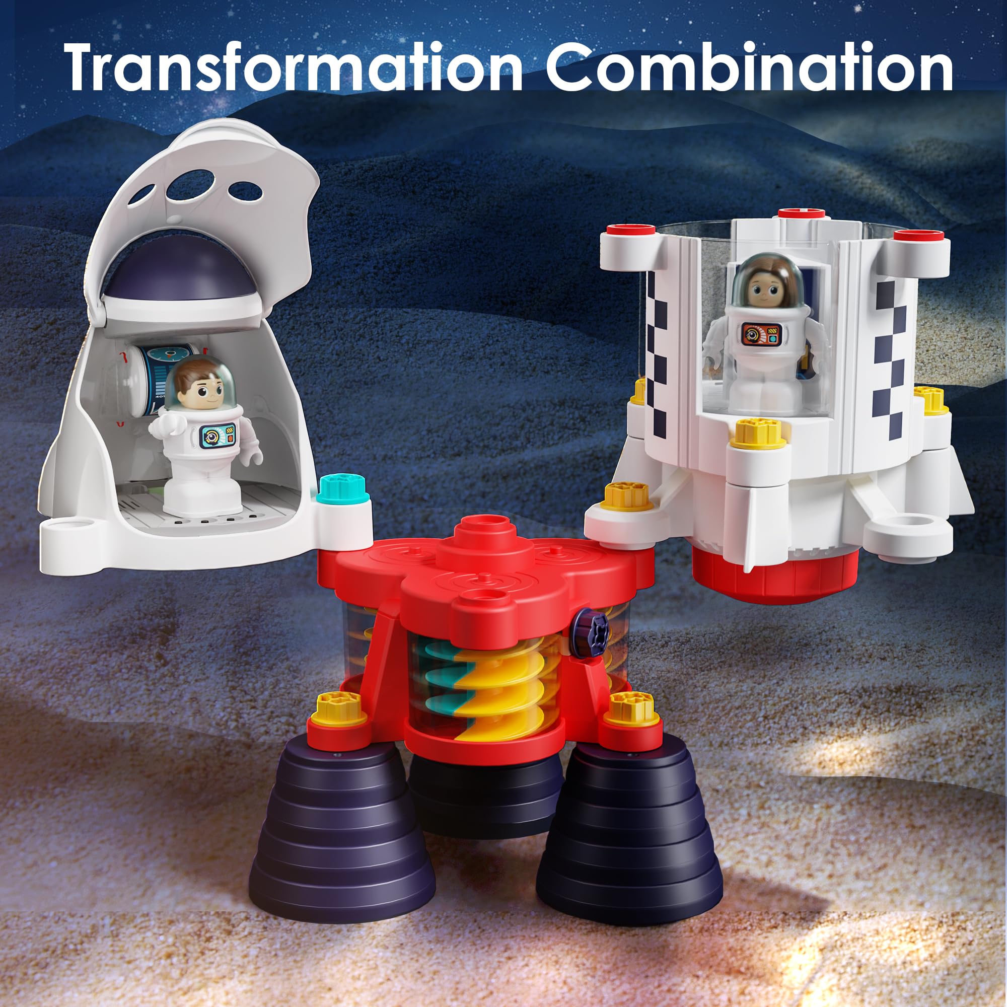 Educational STEM space toy introduces basic physics and engineering