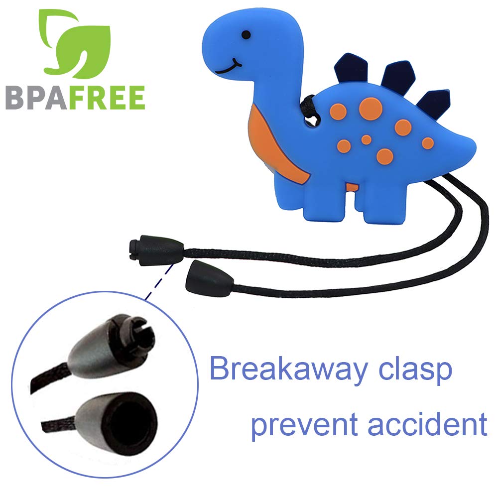 Adjustable cord chew necklace with breakaway clasp