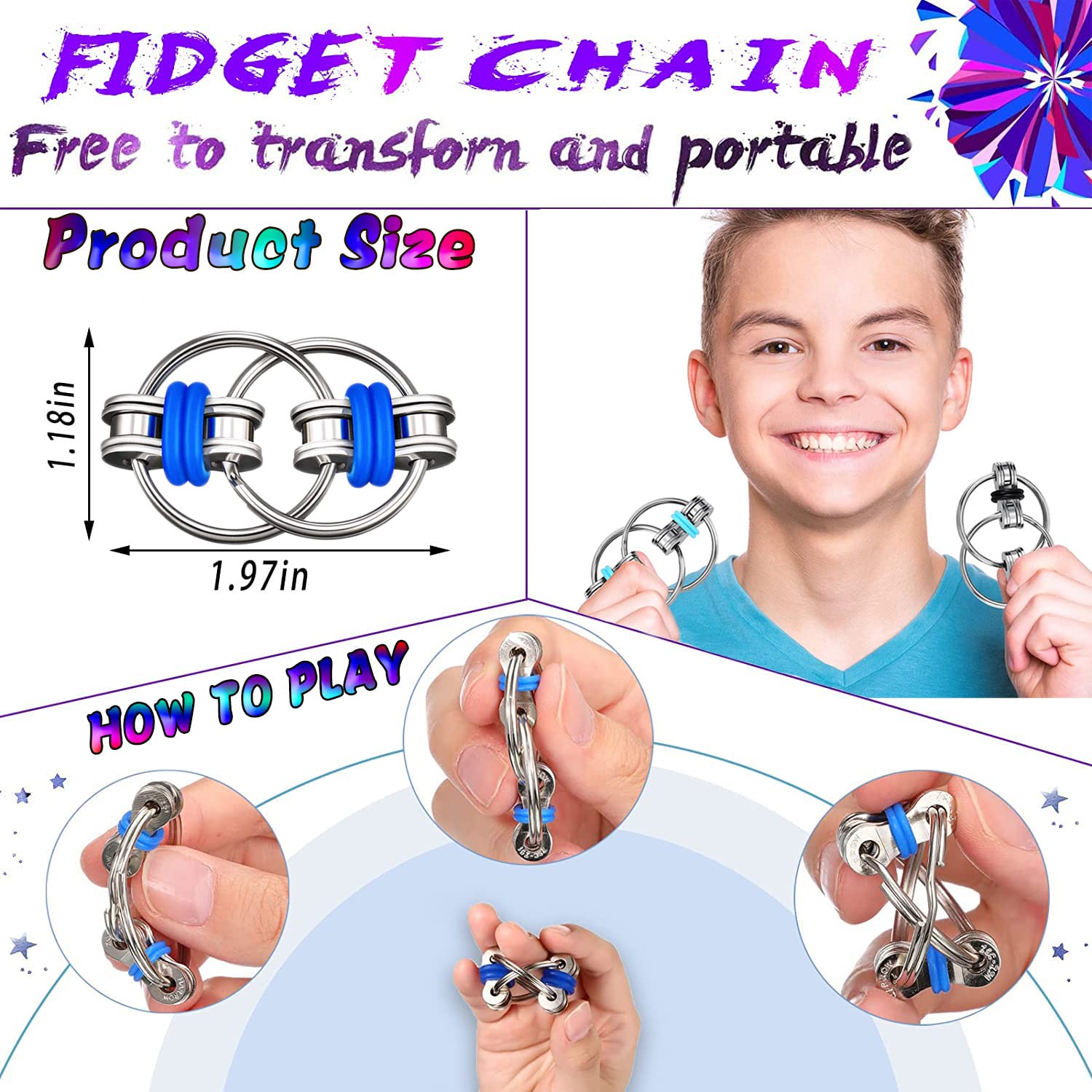 Safe non-toxic fidget toy for classroom and desk use