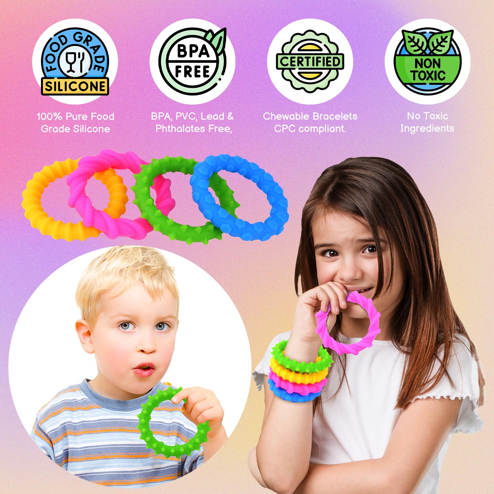 autism friendly sensory toys silicone bracelets