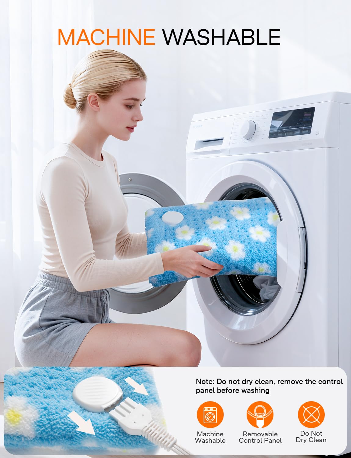 machine washable and dryer safe heating pad care