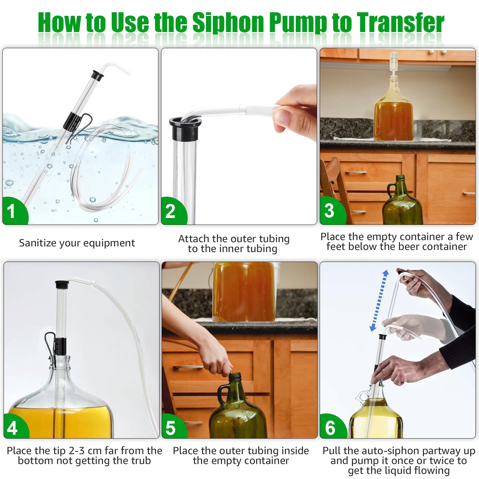 Auto siphon homebrew kit with stabilizer clamps