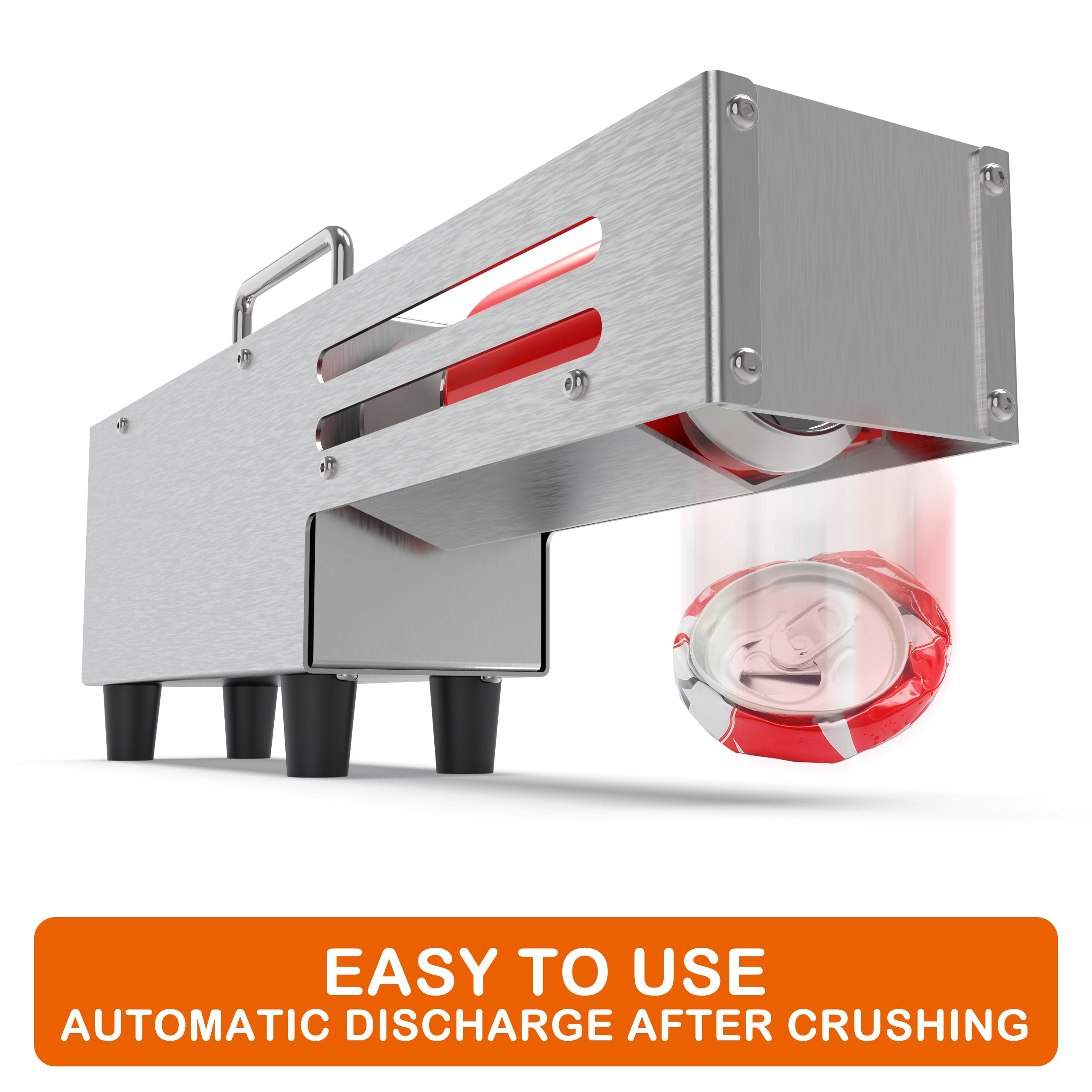 Automatic discharge feature on can crusher