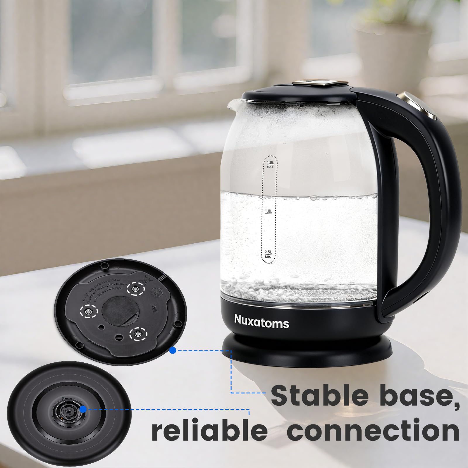 360 degree swivel base for easy pouring