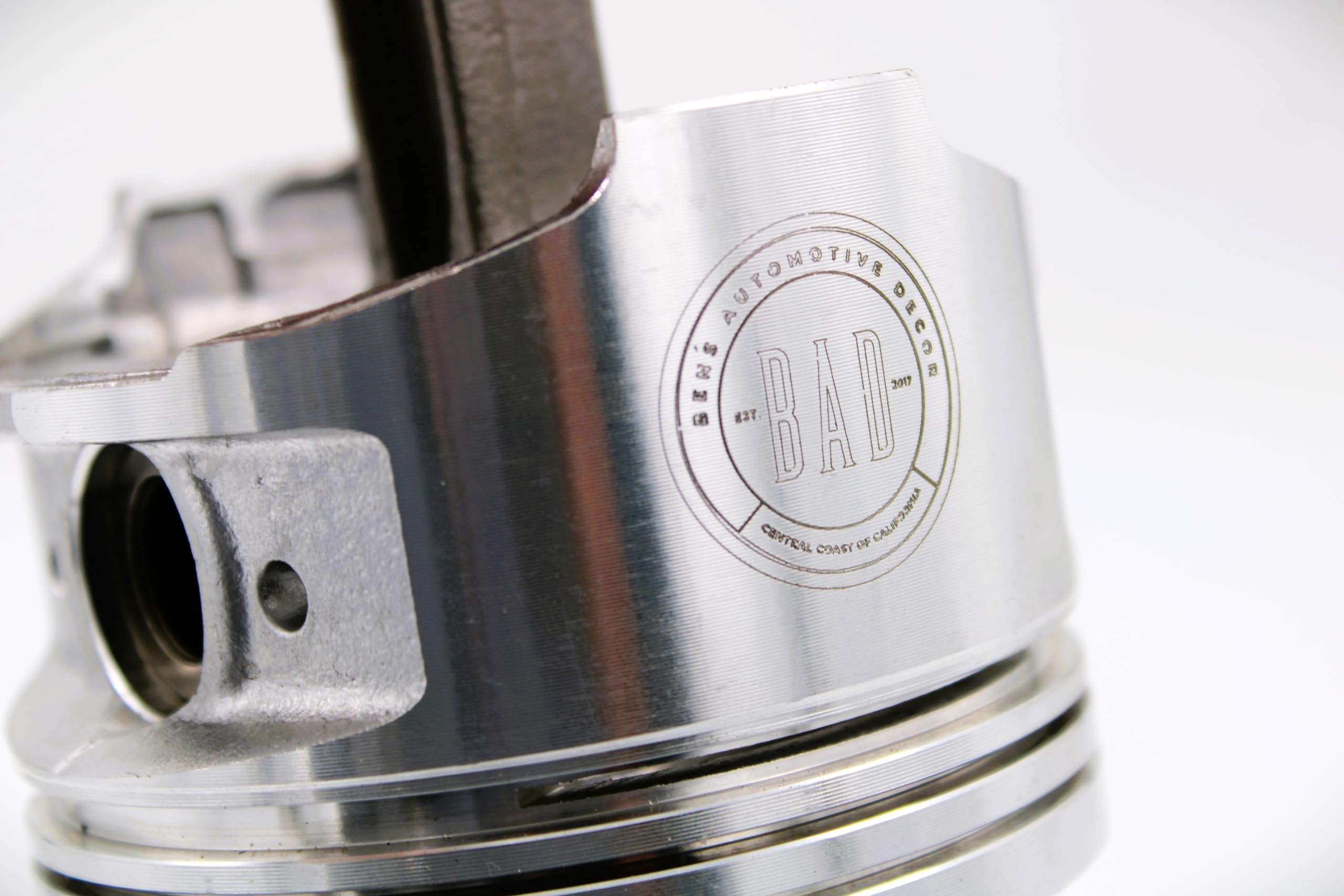9 inch tall desk clock with 4 inch base made from piston