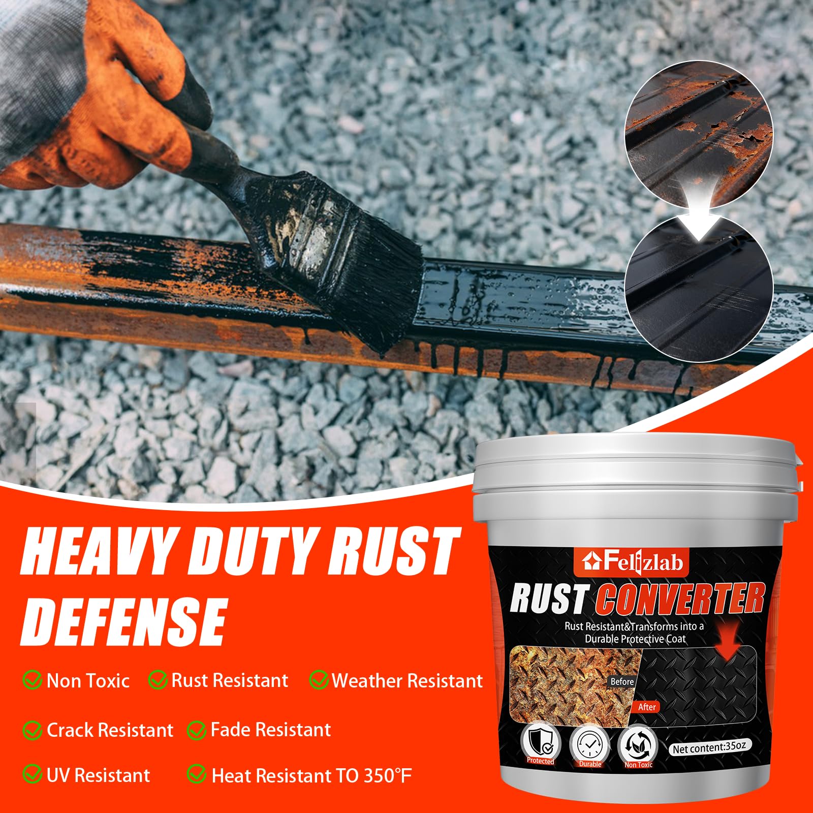 UV resistant rust reformer for steel and aluminum