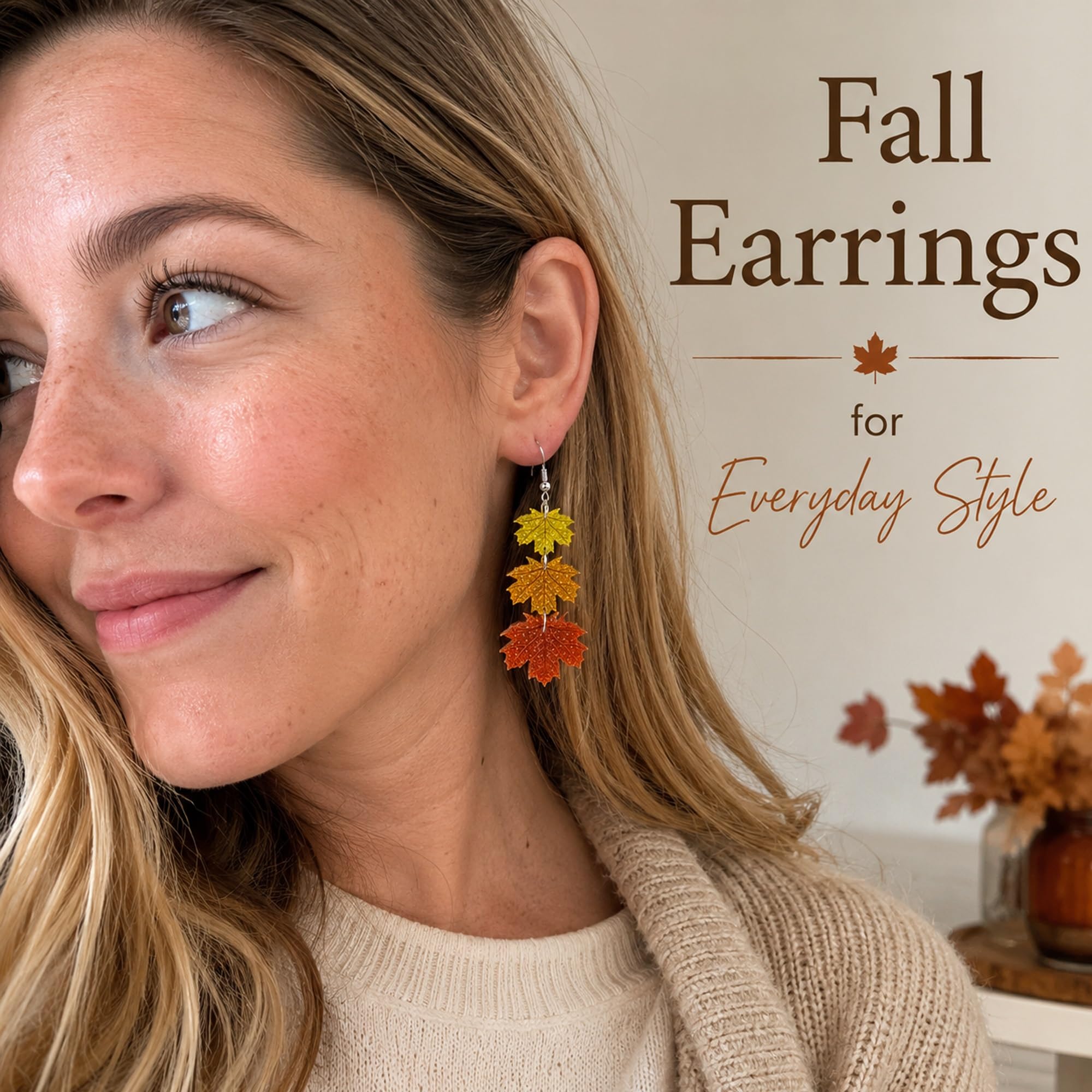Fall and Thanksgiving accessories maple leaf earrings product image