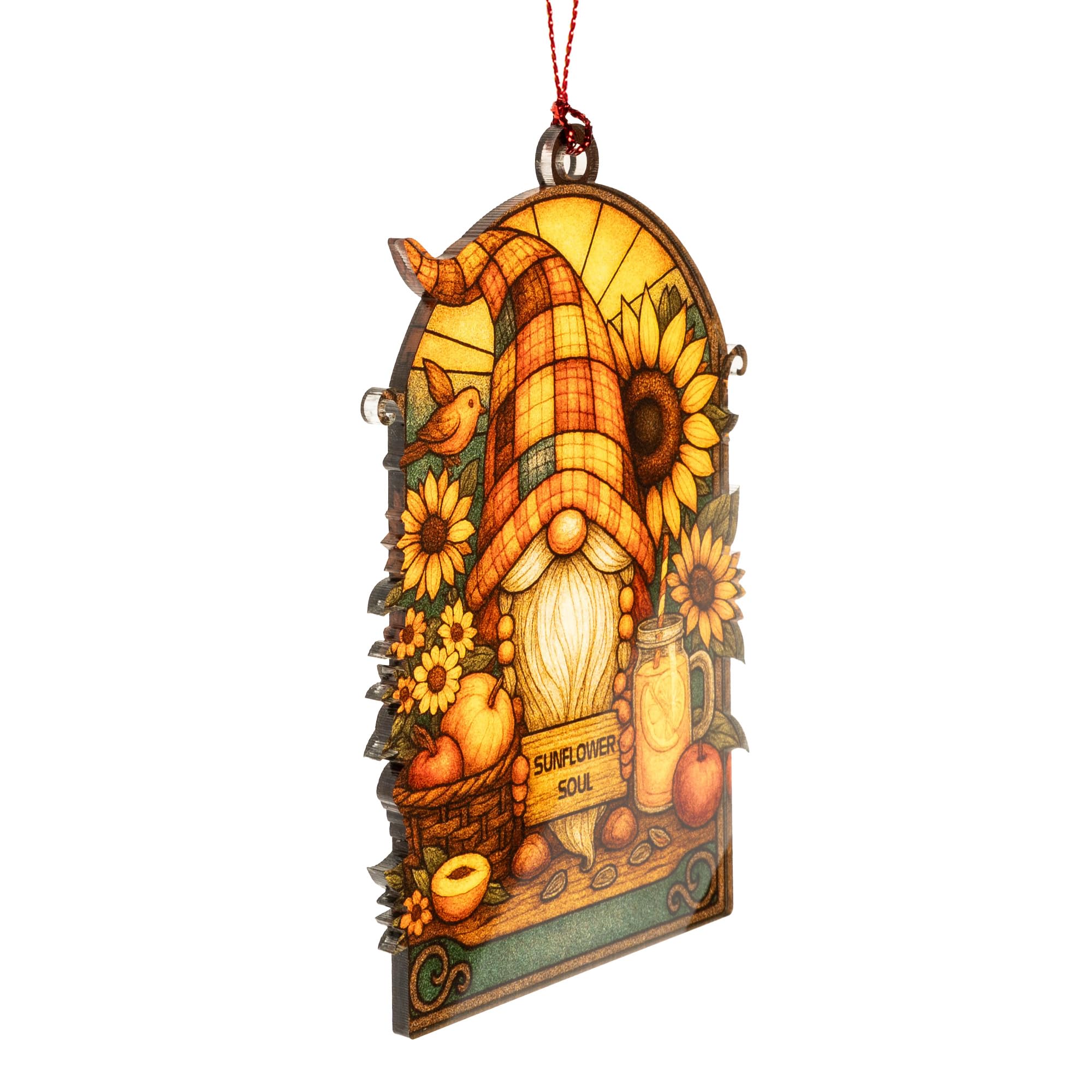 Autumn harvest themed ornament with sunflowers