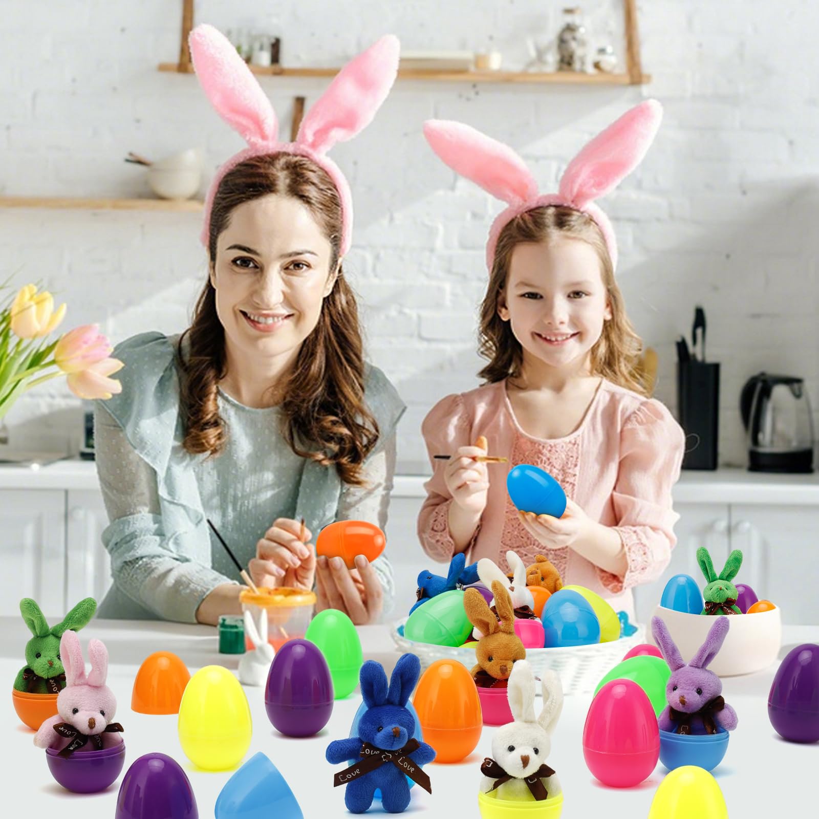 Classroom prize supplies AUUGUU Easter eggs plush rabbits