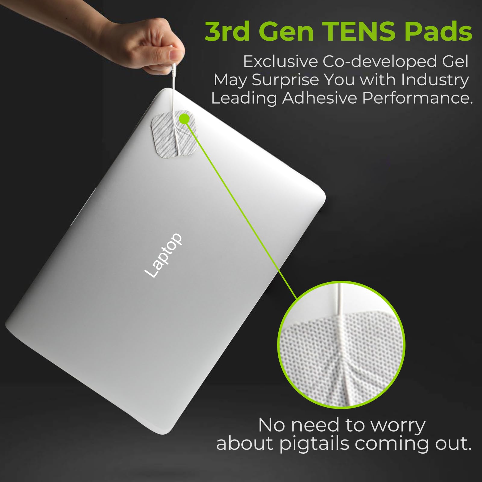 Latex-free skin-friendly AUVON TENS electrode pads