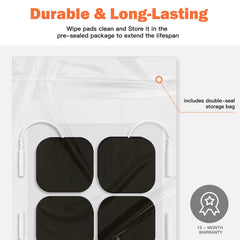 AUVON compatible 2x2 inch tens pads black