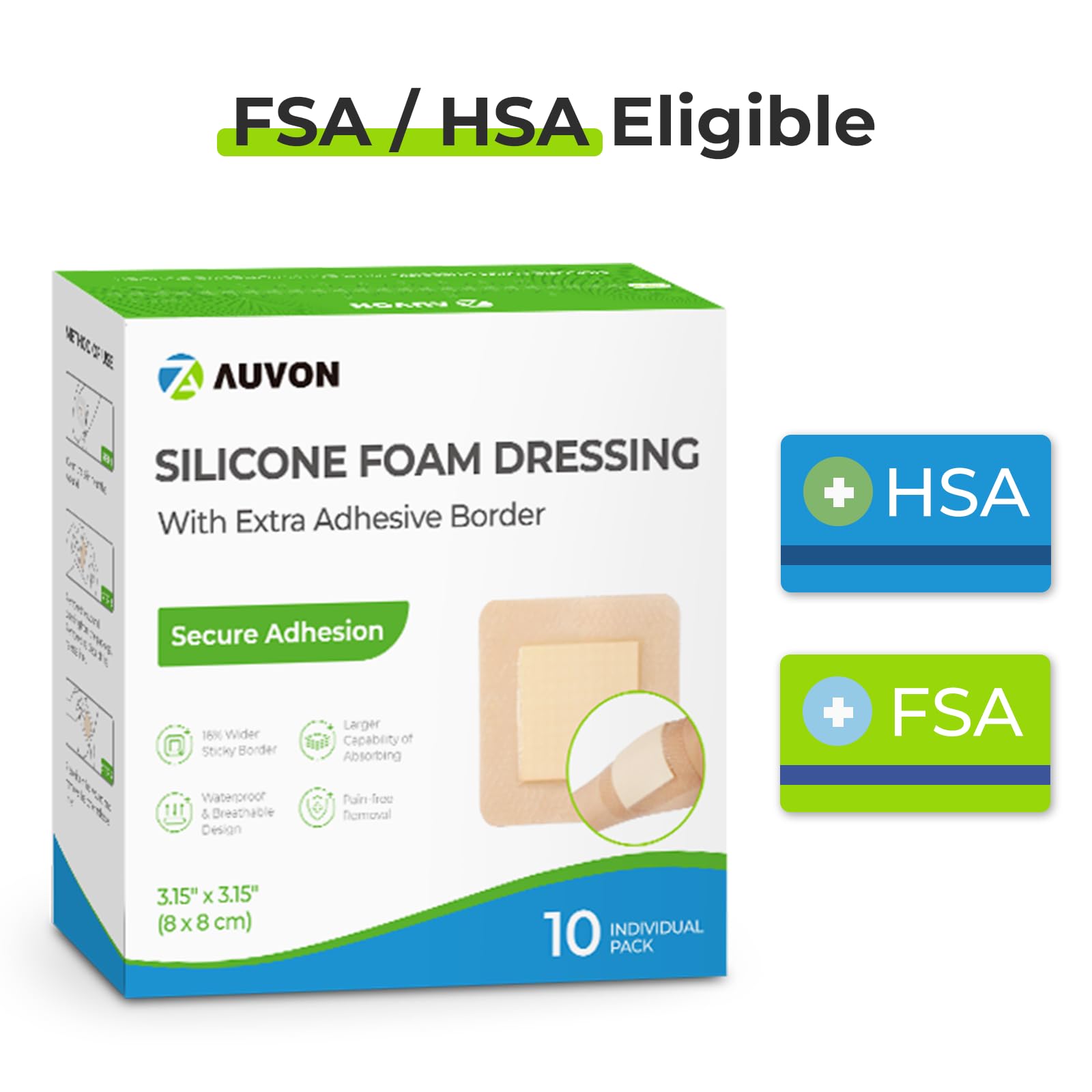 Painless removal with soft silicone surface and wide border