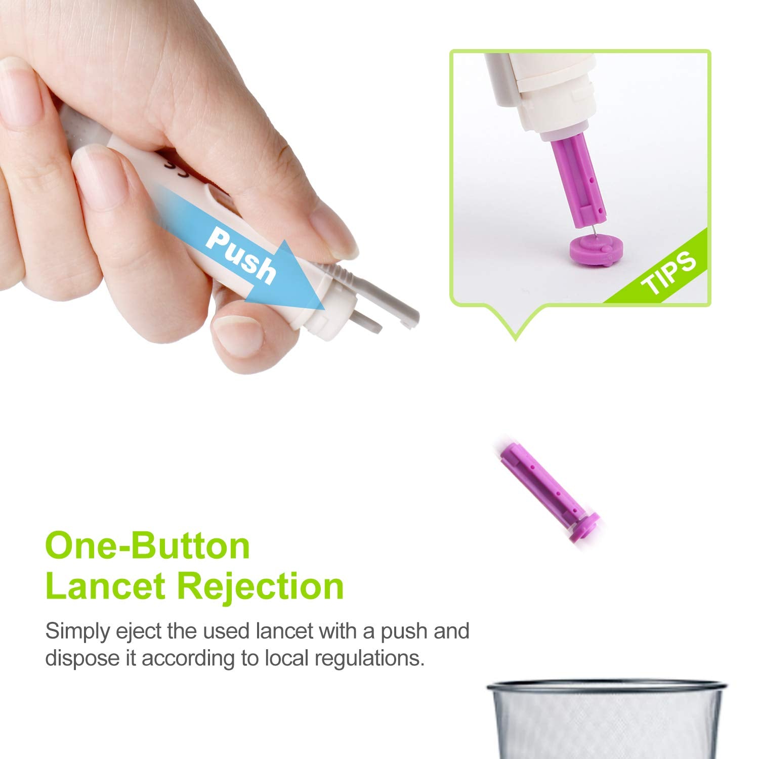 Pack of 100 lancets with 30 gauge size