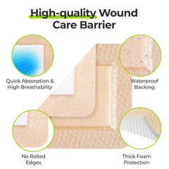 Large adhesive border wound dressing for 3x3 size by AUVON