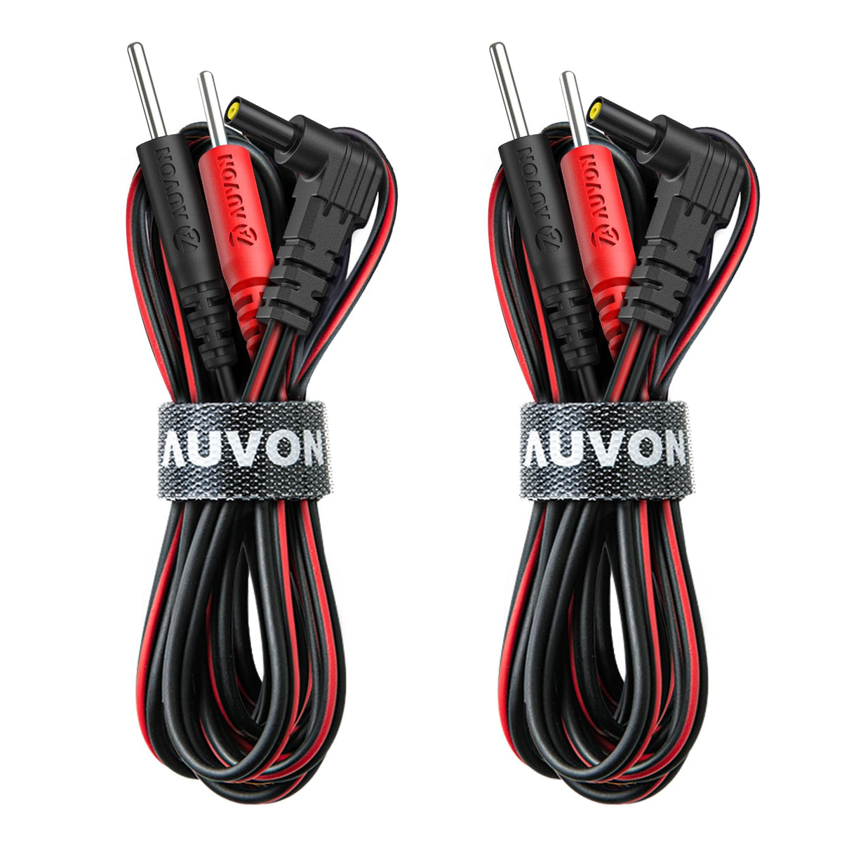AUVON lead wires for TENS unit with 2mm pin pads 2 pack
