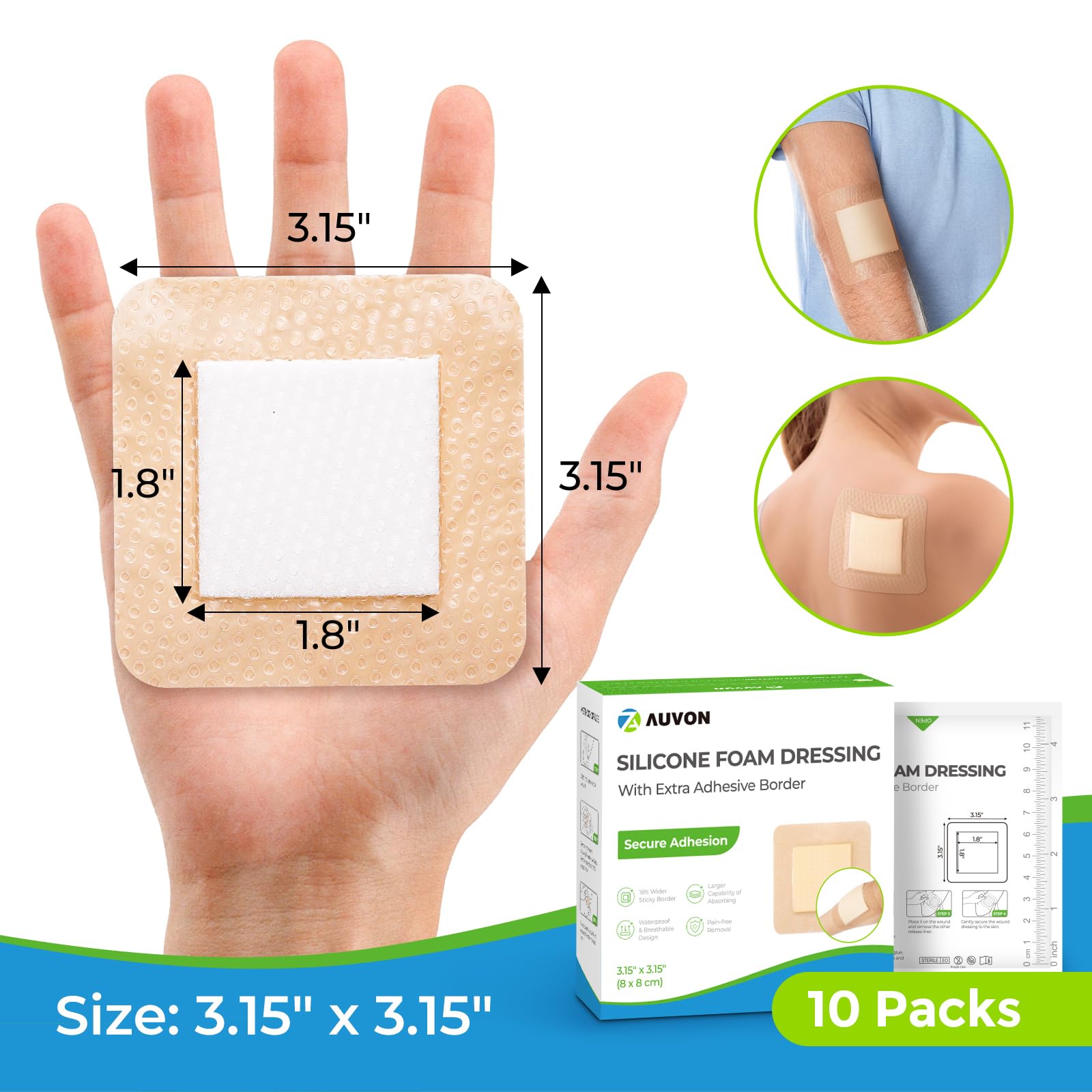 AUVON wound care dressing five-layer silicone surface