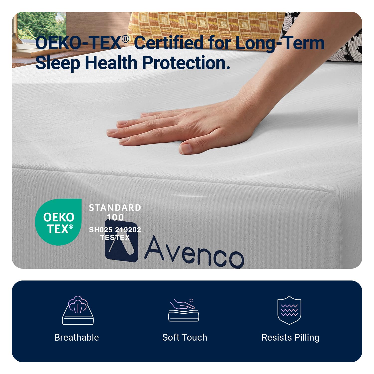 Full size Avenco mattress ready for setup