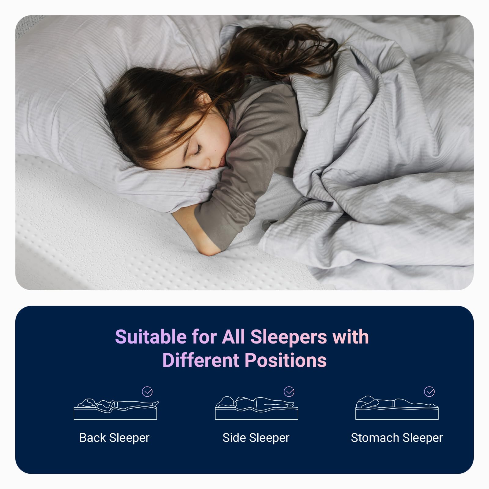 4-layer foam structure providing motion isolation in twin mattress