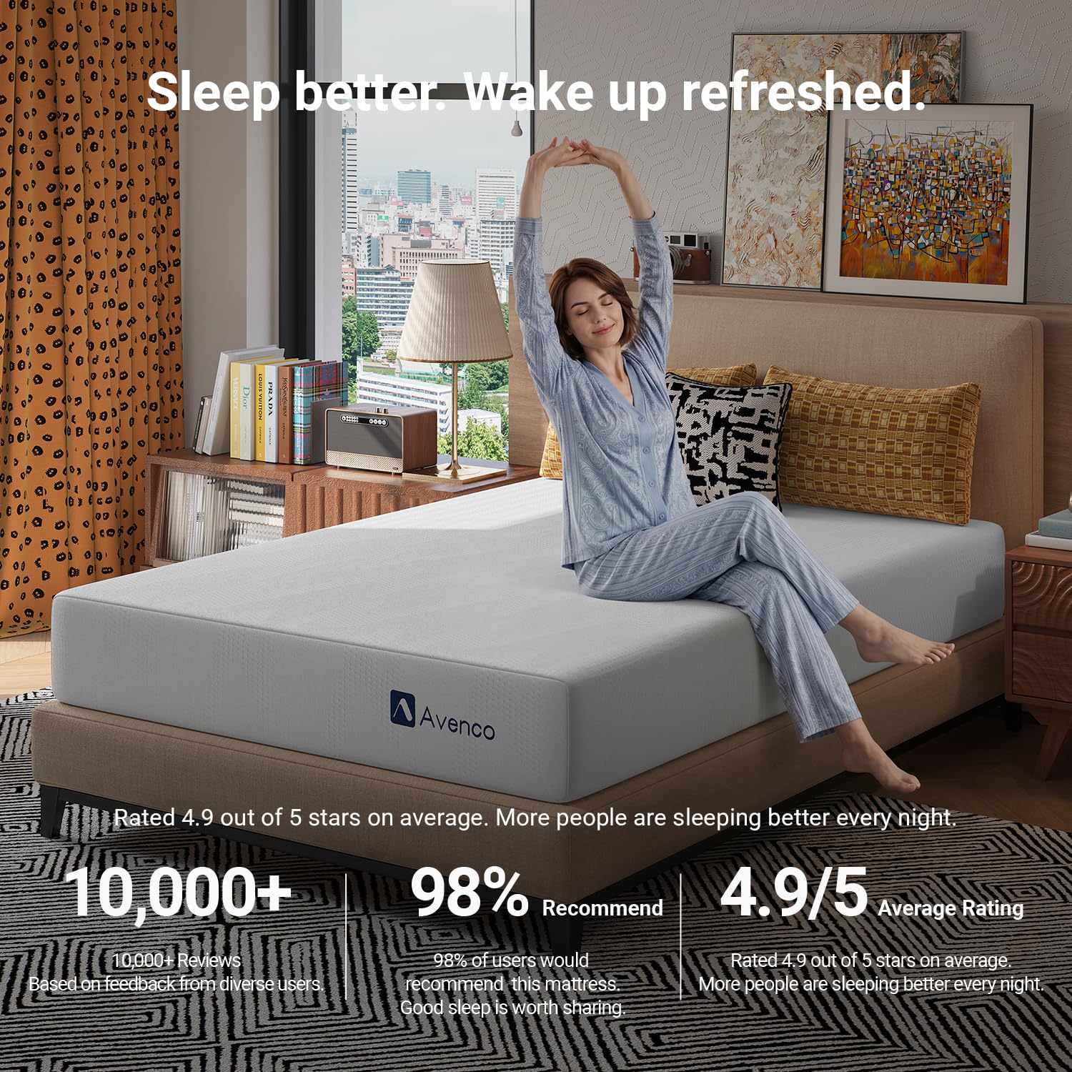 Open-cell foam core detail on Avenco full mattress