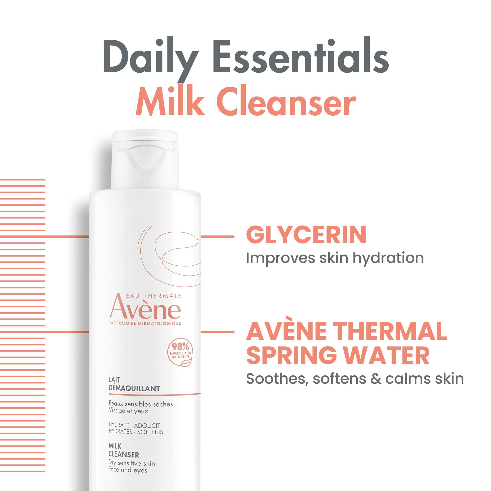 Milky texture Avène cleanser for dry skin