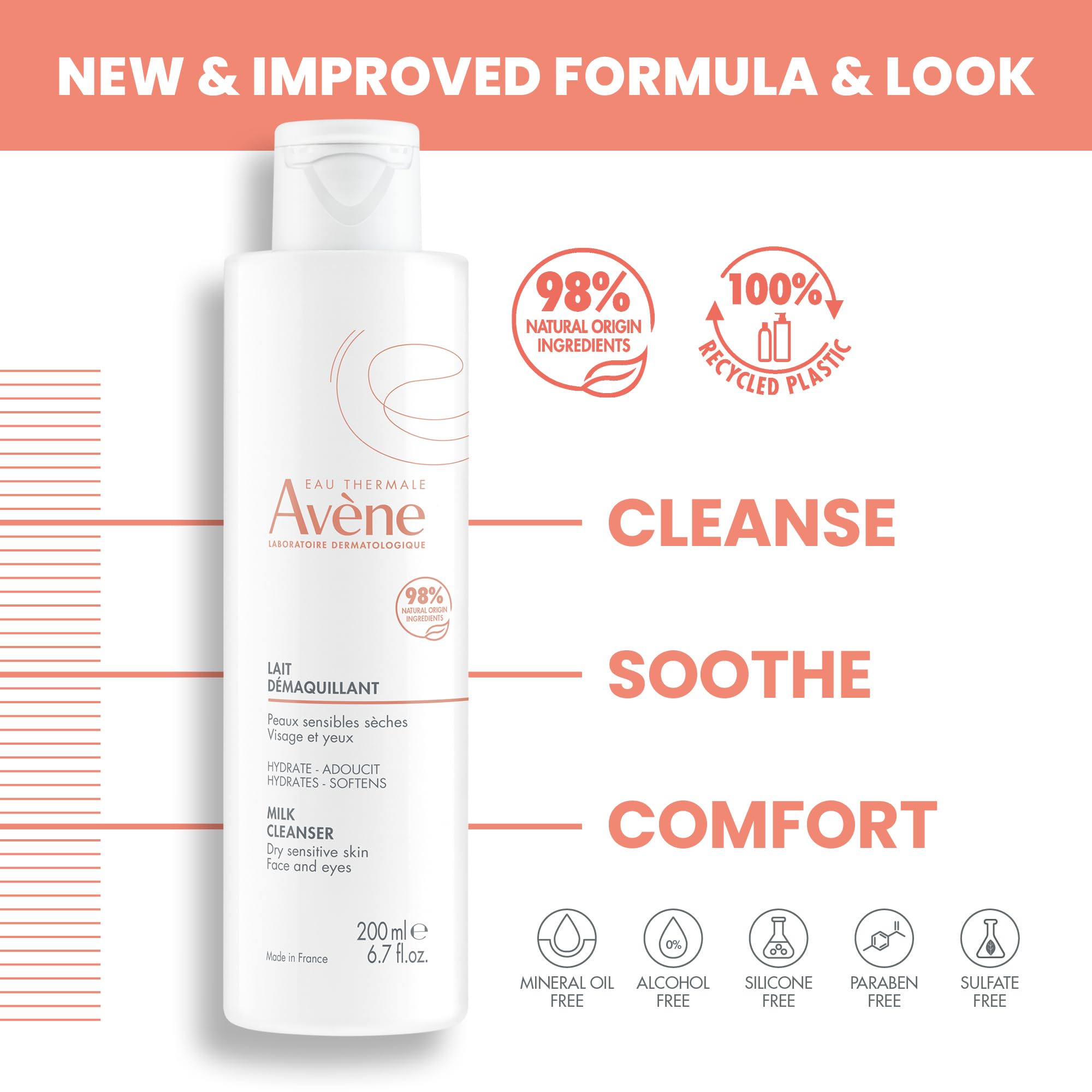 Avène Milk Cleanser packaging 6.76 Fl Oz