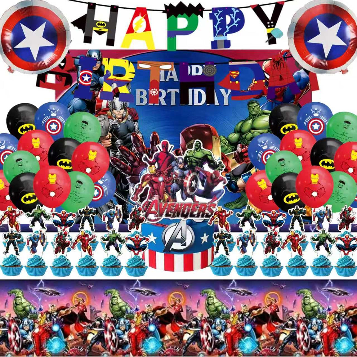 Avengers birthday banner for party decor