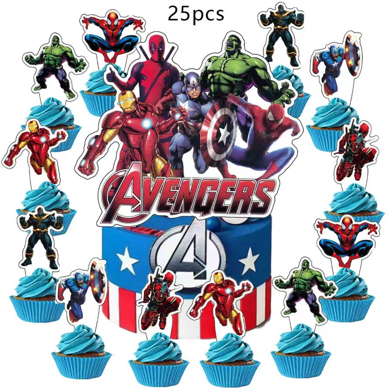 Avengers cake topper for cupcakes