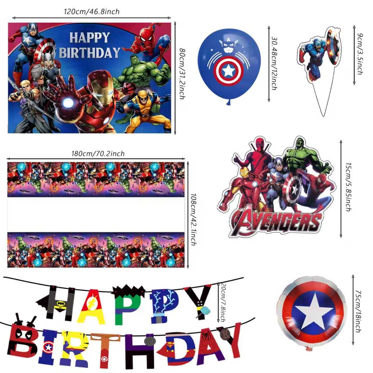 Avengers tablecloth for birthday celebration