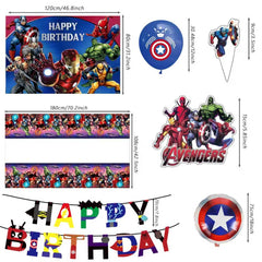 Avengers tablecloth for birthday celebration