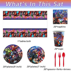 Avengers themed cups and napkins from 111 Psc set