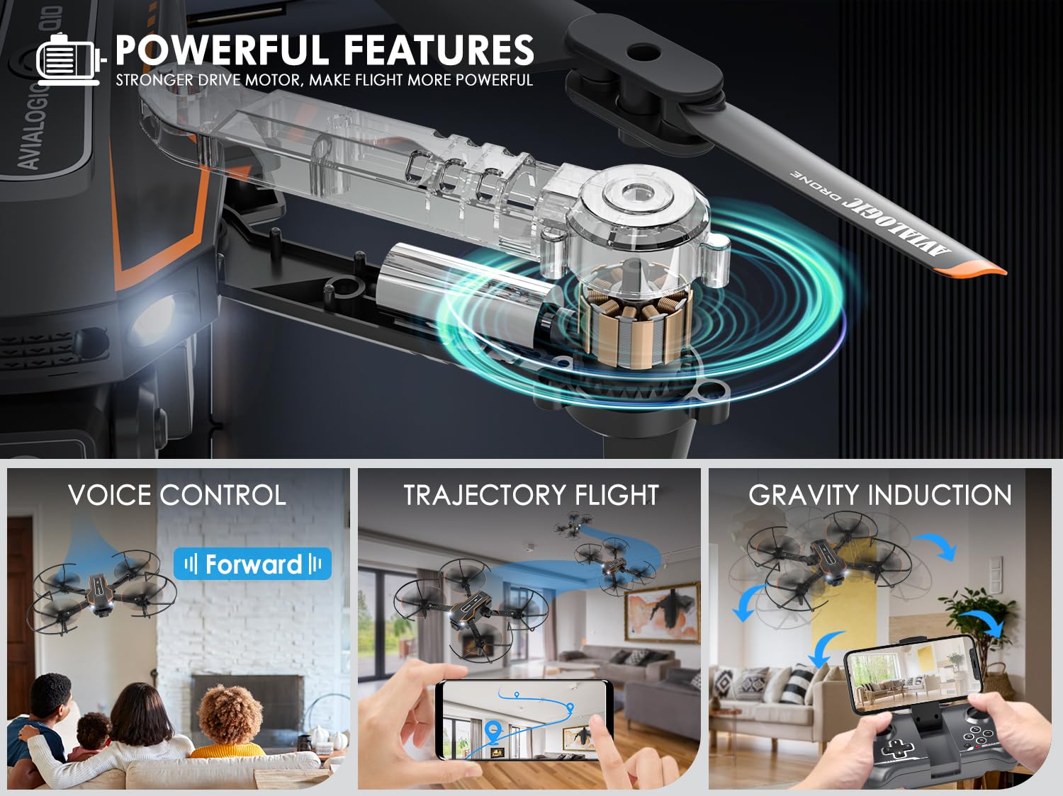 AVIALOGIC altitude hold mini drone with guards