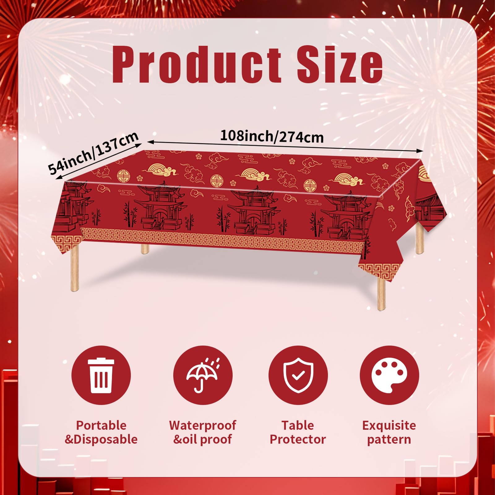 54 x 108 inch rectangular table cover Avikosi