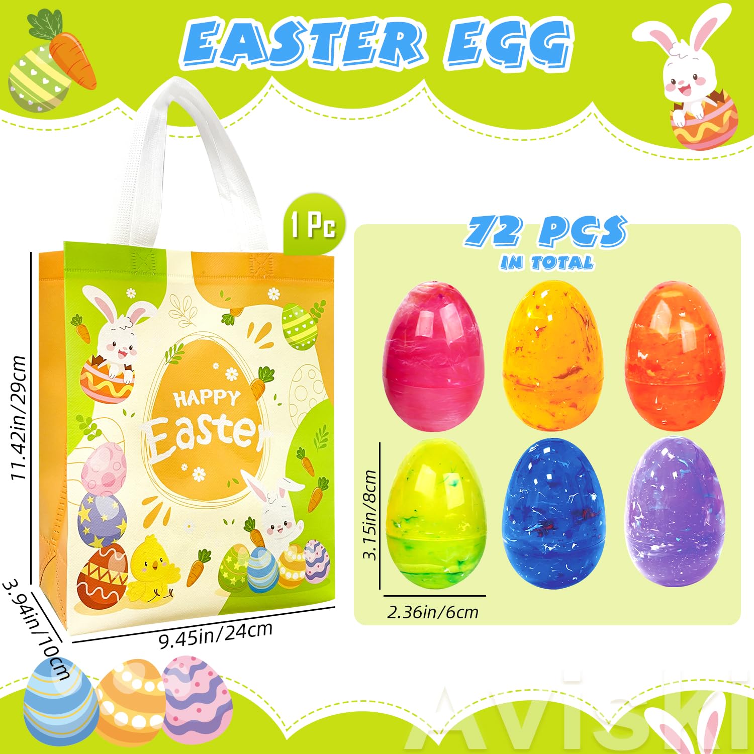 Painted jumbo iridescent marble Easter egg by Aviski 3.15 inch