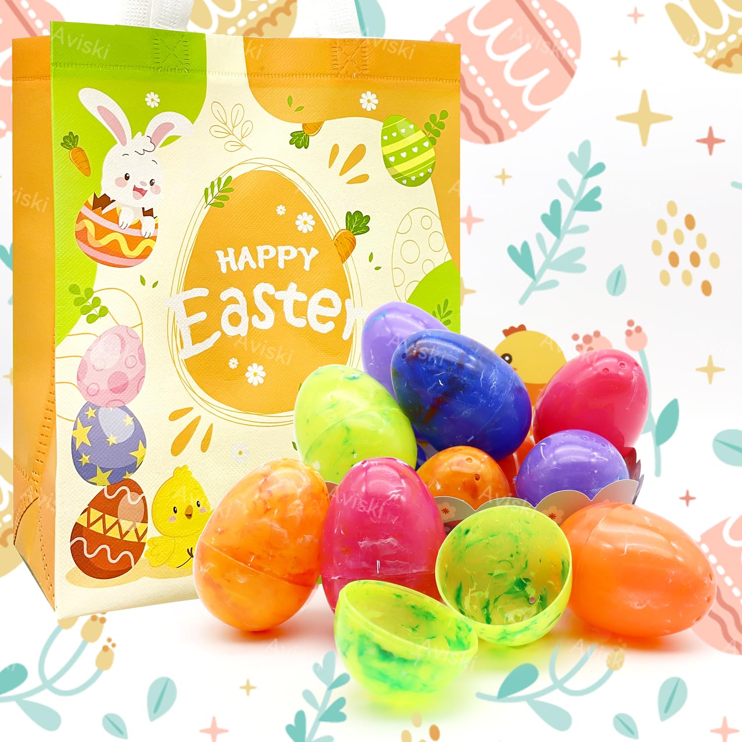 Iridescent marble Easter eggs provided by Aviski for kids