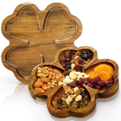 AVLA 2 Pack 8 Inch wood serving platter trays, acacia wood