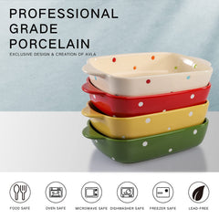 Polka dot patterned AVLA casserole with double handles
